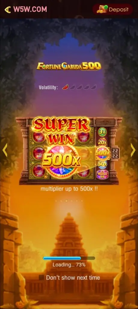 W5W Game mobile app interface